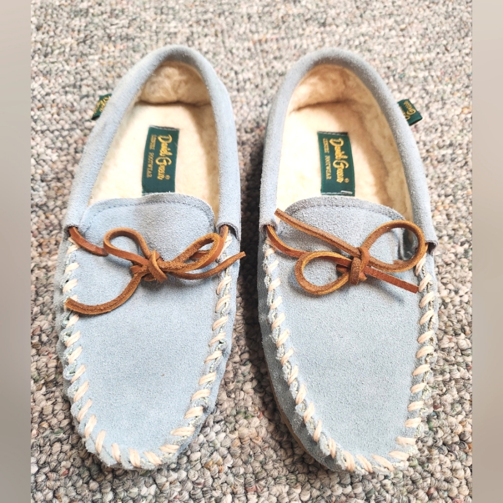 Daniel Green Leisure Footwear Light Blue Suede Moccasin Slippers 7